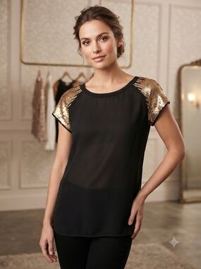 Fun & Flirt Black Sheer Women's Blouse